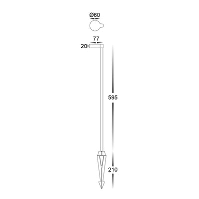 Liueg Aluminium Black Bollard Light with Spike