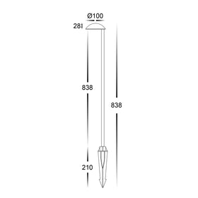 Konoa Aluminium Black Bollard Light with Spike