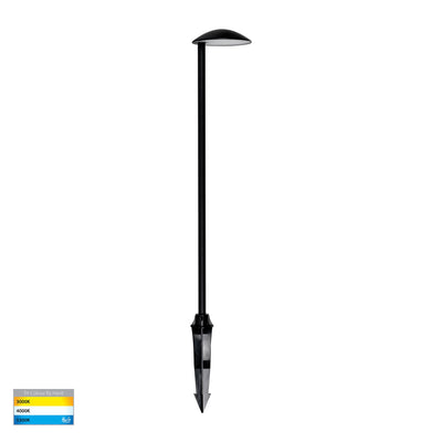 Konoa Aluminium Black Bollard Light with Spike