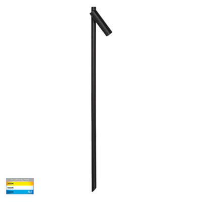 Forgo Aluminium Black Single Adjustable Bollard Light with Spike