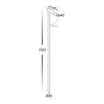 Forgo Aluminium Black Single Adjustable Bollard Light with Spike