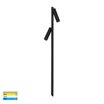 Forgo Aluminium Black Double Adjustable Bollard Light with Spike