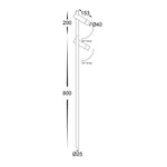 Forgo Aluminium Black Double Adjustable Bollard Light with Spike