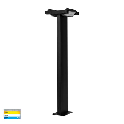 Locu Black Aluminium 2 Light Adjustable Bollard - 790mm
