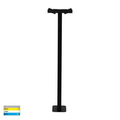 Locu Black Aluminium 2 Light Adjustable Bollard - 790mm