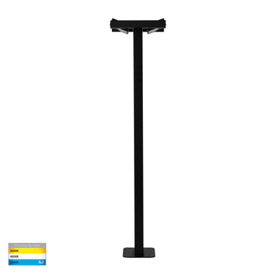 Locu Black Aluminium 2 Light Adjustable Bollard - 790mm