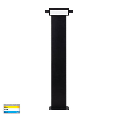Locu Black Aluminium 2 Light Adjustable Bollard - 790mm