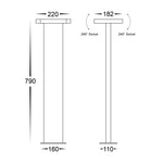 Locu Black Aluminium 2 Light Adjustable Bollard - 790mm