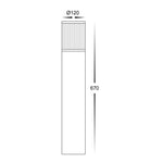 Prisma Black Round Bollard - 670mm