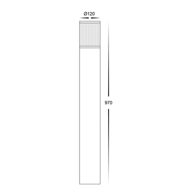 Prisma Black Round Bollard - 970mm