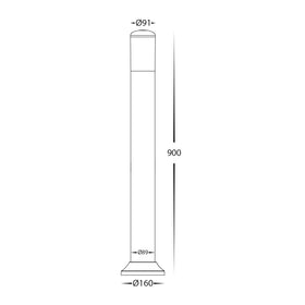 Renzi Black Polycarbonate Bollard Light - 700mm