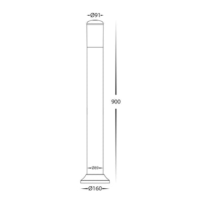 Renzi Black Polycarbonate Bollard Light - 700mm
