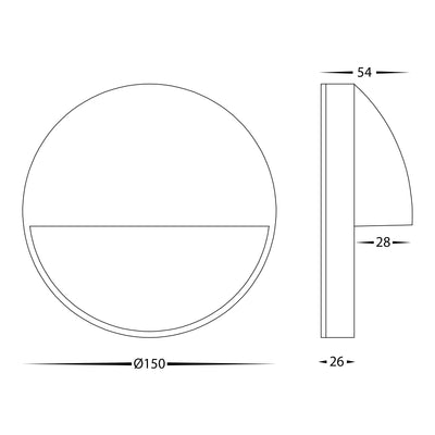 VEKO Surface Mounted Step Light with Eyelid