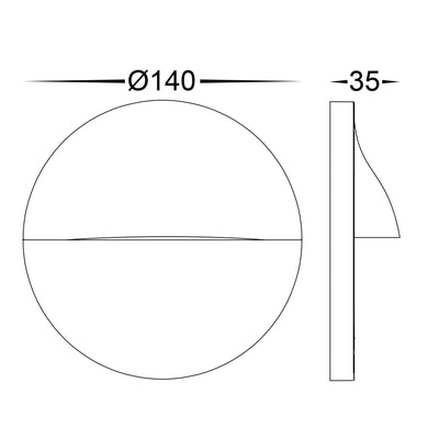 Lisca Round Black Surface Mounted Step Light