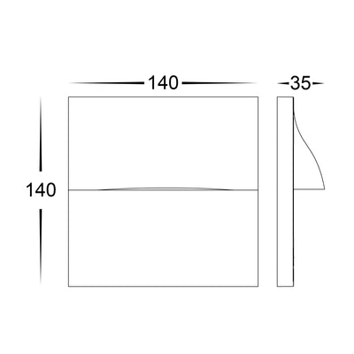 Lisca Square Surface Mounted Step Light