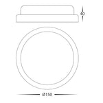 Muovi Polycarbonate Round 150mm Bunker Light