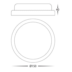 Muovi Polycarbonate Round 150mm Bunker Light
