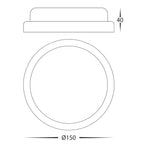 Muovi Polycarbonate Round 150mm Bunker Light