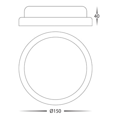 Muovi Polycarbonate Round 150mm Bunker Light