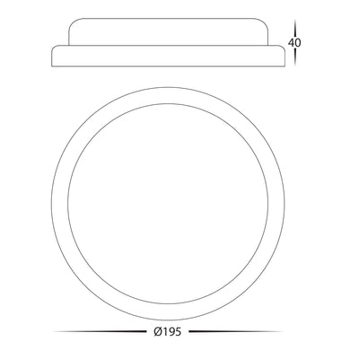 Muovi Polycarbonate Round 195mm Bunker Light