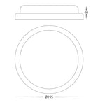 Muovi Polycarbonate Round 195mm Bunker Light