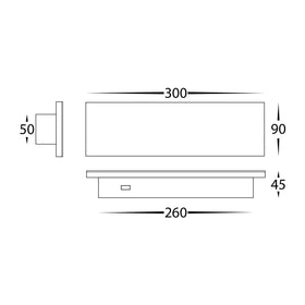 BARLINE 300mm Surface Mounted Barline Wall Light