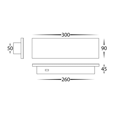 BARLINE 300mm Surface Mounted Barline Wall Light