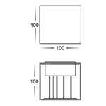 Celes Square Surface Mounted Up & Down Wall Light Polycarbonate