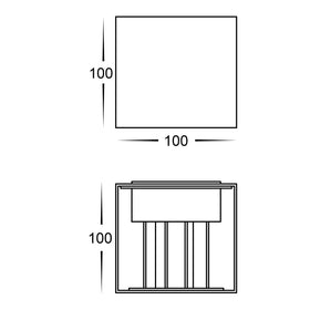 Celes Square Surface Mounted Up & Down Wall Light Polycarbonate