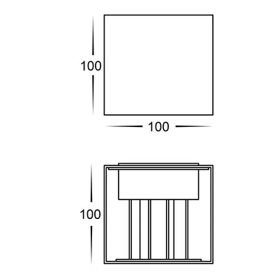Celes Square Surface Mounted Up & Down Wall Light Polycarbonate