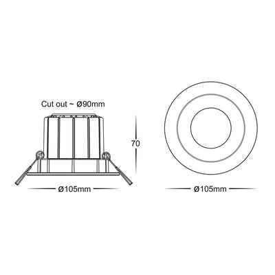 Prime Coloured Tilt Downlight 90mm Cutout