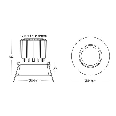 Prime Coloured Fixed Deep Downlight 76mm Cutout