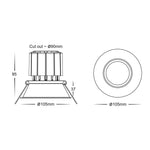 Prime Coloured Fixed Deep Downlight 90mm Cutout