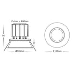 Prime Coloured Fixed Deep WIFI Downlight 90mm Cutout