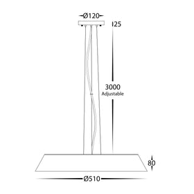 Noyer Walnut Coloured 510mm Pendant Light