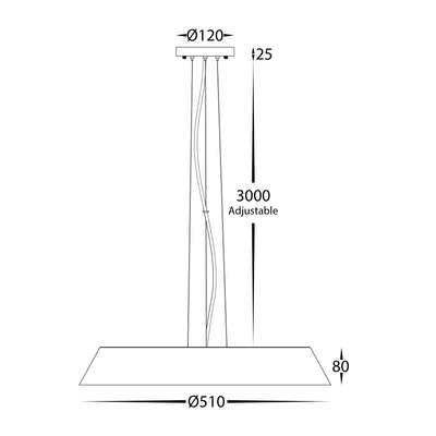 Noyer Walnut Coloured 510mm Pendant Light