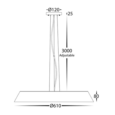 Noyer Walnut Coloured 610mm Pendant Light