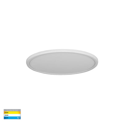 Slim White Dimmable 200mm Surface Mounted Slim Oyster Light