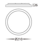 Slim White Dimmable 200mm Surface Mounted Slim Oyster Light