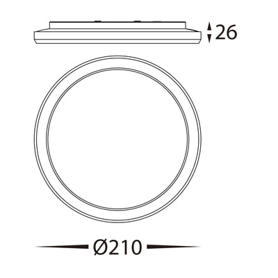 Slim White Dimmable 200mm Surface Mounted Slim Oyster Light