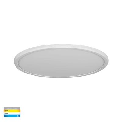Slim White Dimmable 400mm Surface Mounted Slim Oyster Light