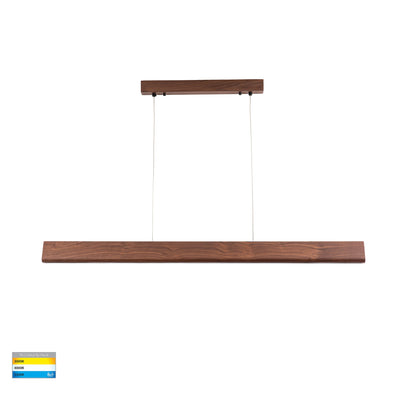 Opex 1800mm Dark Walnut Timber Dimmable Linear Pendant