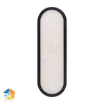 Auster Black Wall Light with Alabaster Glass