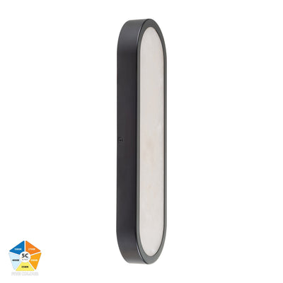 Auster Black Wall Light with Alabaster Glass