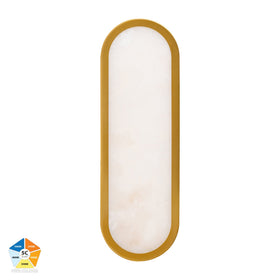 Auster Gold Coloured Wall Light with Alabaster Glass