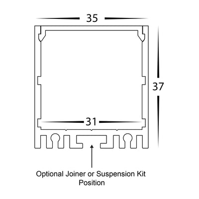 Square Suspended Profile 35mm × 37mm