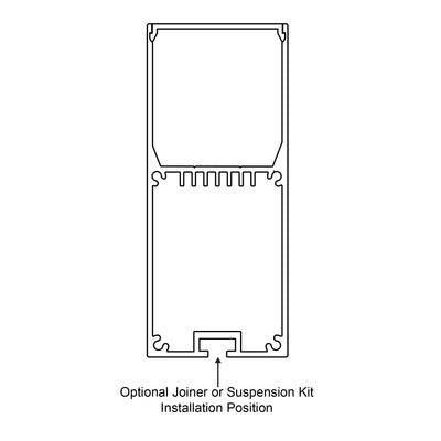 Square Slimline Suspended Profile 38mm × 90mm