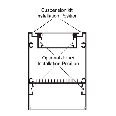 Square Up & Down Suspended Profile 60mm × 80mm