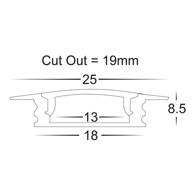 2x End Caps to suit HV9695-2507-WHT - 1 plain & 1 with cable