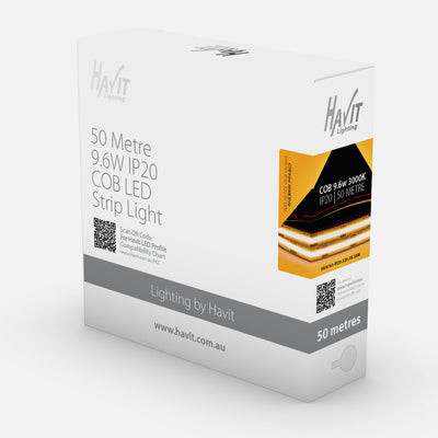 50m Roll 9.6W COB Strip Lighting - IP20